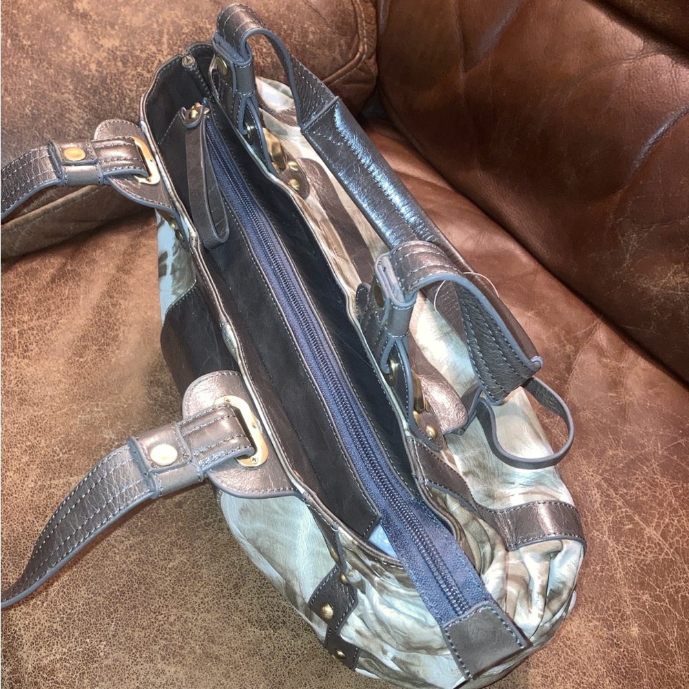 Sharif Brown and tan calf Leather shoulder Bag NWT… - Picture 5 of 12